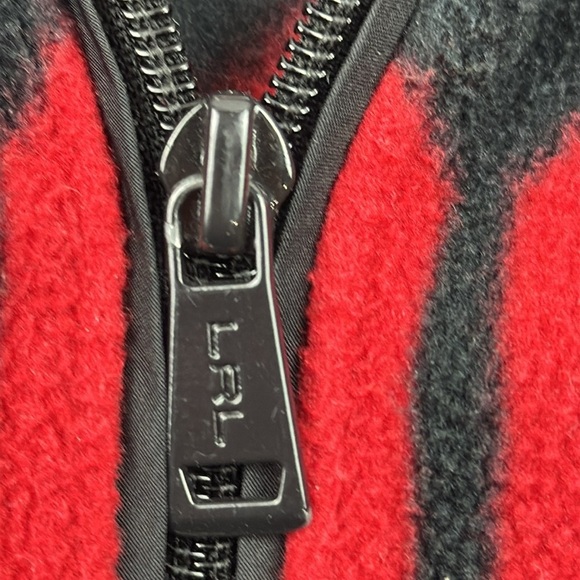 L-R-L Lauren Active Ralph Lauren Fleece Full Zip Sweater with Knit Sleeves - Picture 9 of 13